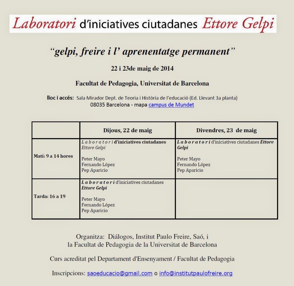 Laboratorio de iniciativas ciudadanas Ettore Gelpi 2014